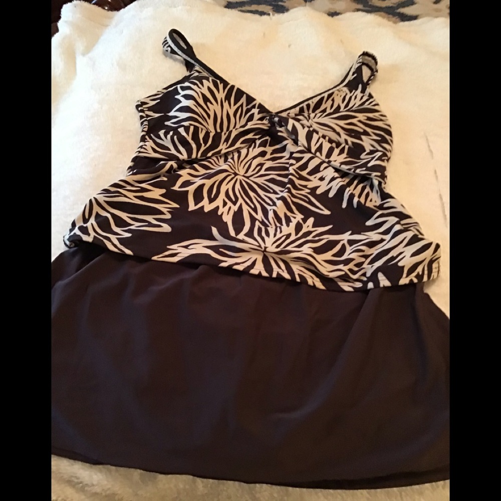 Brown and white two piece.  Size  16.